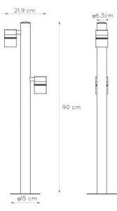 Lucide 14867/98/30 - LED Utomhuslampa ARNE-LED 2xGU10/5W/230V