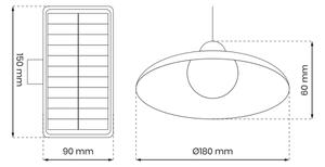 KIT 2x LED Pendellampa med solceller LED/6W/3,7V 2000 mAh IP44 + +Fjärrkontrol