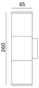 Vägglampa för utomhusbruk 2xGU10/35W/230V IP54 rund svart