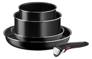 Tefal - Sätt med matlagningsutrustning 5 delar INGENIO EASY COOK & CLEAN BLACK