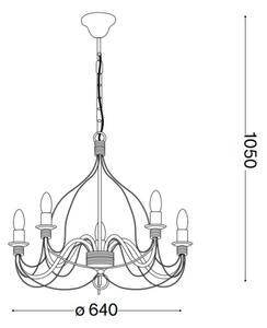 Ideal Lux - Ljuskrona på kedja CORTE 5xE14/40W/230V