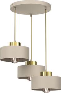 Ljuskrona med textilsladd MARTI 3xE27/15W/230V beige/guld