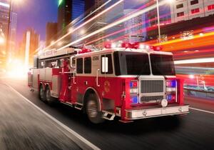 Fototapet - Fire truck - Självhäftande 98x70