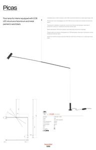 Redo 01-2695 - LED Dimbar golvlampa PICAS LED/12W/230V svart