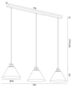 Argon 6173 - Ljuskrona med upphängningsrem ORTE 3xE27/15W/230V vit