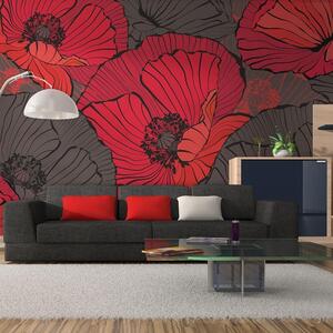 Fototapet - Pleated poppies - Standard 450x270