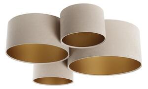 Taklampa SPACE 4xE27/60W/230V beige/guld