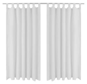 2-pack gardiner med öglor i vit microsatin 140 x 175 cm