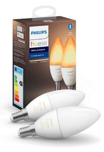 SET 2x Dimbar LED-lampa Philips Hue Vit B39 E14/4W/230V 2200K-6500K