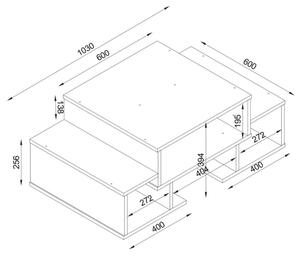 Soffbord SARAFINA 39x103 cm brun/vit