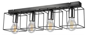 Taklampa MIKA 4xE27/60W/230V 61 cm svart/krom