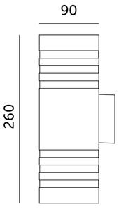 Vägglampa för utomhusbruk 2xGU10/35W/230V IP54 rund svart