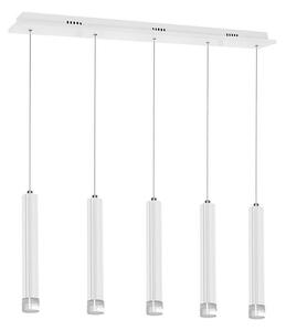 LED Ljuskrona med snöre ALBA 5xLED/25W/230V vit