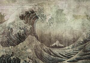 Fototapet - Great wave in Kanagwa in retro style - landscape of rough sea - Premium 350x256