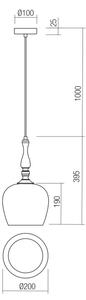 Redo 01-2752 - Ljuskrona med textilsladd TOLL 1xE27/42W/230V svart