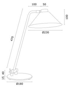 Argon 4998 - Bordslampa GABIAN 1xE27/15W/230V svart