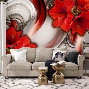 Fototapet - Amaryllis - Ballad of the Red - Självhäftande 245x175