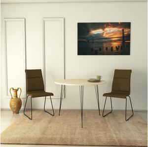 Matbord SANDALF 75x90 cm beige/svart