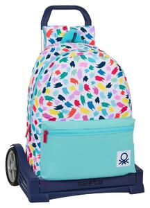 Skolväska med hjul Benetton Painting Multicolour