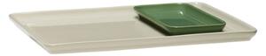Hübsch - Amare Tray - Bricka - Green/Sand - L20 x W10 x H2 cm / L35 x W26 x H2 cm