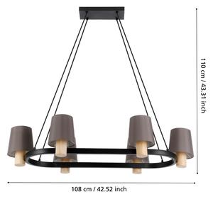 Eglo 43782 - Ljuskrona med upphängningsrem EDALE 6xE27/40W/230V