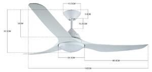 Lucci air 213096 - LED takfläkt MARINER LED/15W/230V vit + +Fjärrkontrol