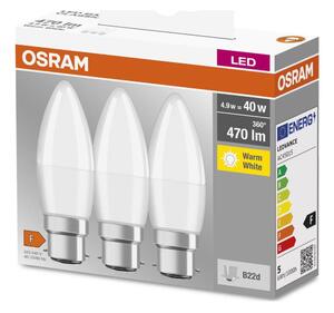 KIT 3x LED glödlampa B38 B22d/4,9W/230V 3000K - Osram