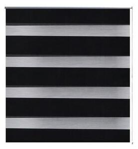 Rullgardin randig svart 60x100 cm transparent - Svart