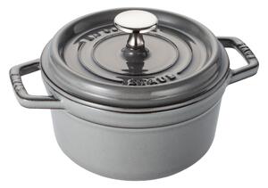 Staub La Cocotte Gryta 16 cm / 1,25 l, Rund, Grafitgrå, Gjutjärn