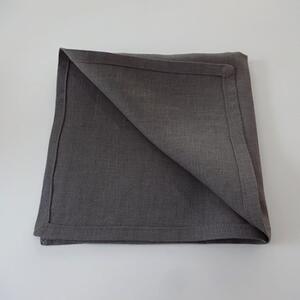Mörkgrå servett i linne ca 45x45 cm kuvertsöm