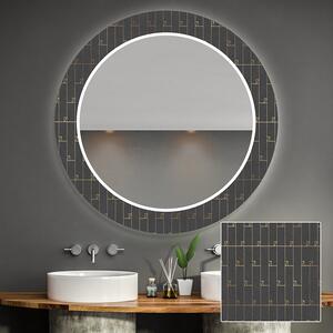 Rund dekorativ spegel med LED-belysning för badrum