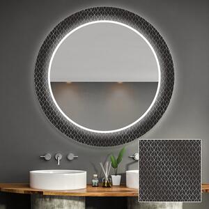 Rund dekorativ spegel med LED-belysning för badrum