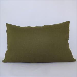 Grönt kuddfodral 40x60 i tvättat sanforiserat linne