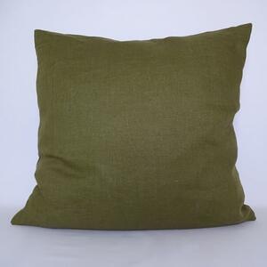 Grönt kuddfodral 50x50 i tvättat sanforiserat linne