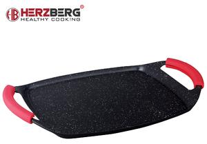 Herzberg HG-7047GP: 47cm marmorbelagd grillplatta
