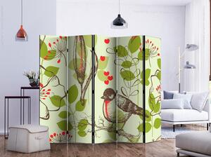 Rumsavdelare - Bird and lilies vintage pattern II - Ensidig 225x172