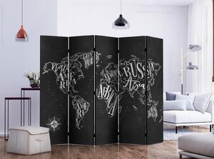 Rumsavdelare - Retro Continents (Black) II - Ensidig 225x172