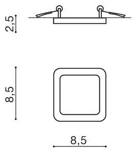 Azzardo AZ2833 - Infälld LED badrumsbelysning SLIM 1xLED/6W/230V IP44