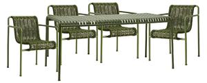 HAY - Palissade cord matgrupp med matbord & 4 karmstolar olive - Matgrupper utomhus