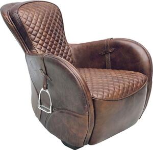 SADDLE Armchair - Leather Bull Nubuck