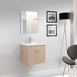 Badrumsmöbler Munchen - 60x46 - Tvättställ med spegel