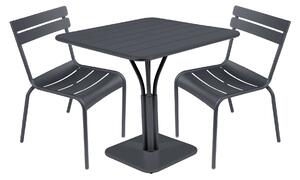 Fermob - Luxembourg matgrupp pedestalbord & 2 stolar anthracite - Matgrupper utomhus