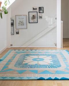 Zigzag blue - handtuftad matta