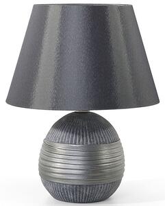 Bordslampa i Silver Rund Dekorativ Keramik Lampskärm Beliani