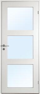 Innerdörr Öland - Massivt dörrblad med glas i 3:spegel-indelning - Klarglas, 7x19