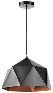 ONLI - Ljuskrona med textilsladd YONG 1xE27/22W/230V svart diameter 38 cm