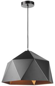 ONLI - Ljuskrona med textilsladd YONG 1xE27/22W/230V svart diameter 46 cm