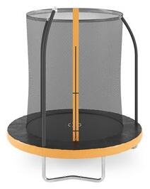 Studsmatta med säkerhetsnät - svart/orange 185 cm