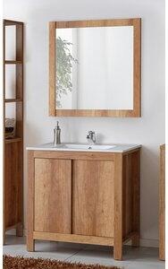 Badrumsmöbler Classic Oak 80 cm - Tvättställ med spegel
