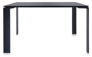 Kartell - Four Table 4525 128x128, Black/Black, Scratch-Proof Laminate - Matbord - Ferruccio Laviani - Svart - Laminat/Metall